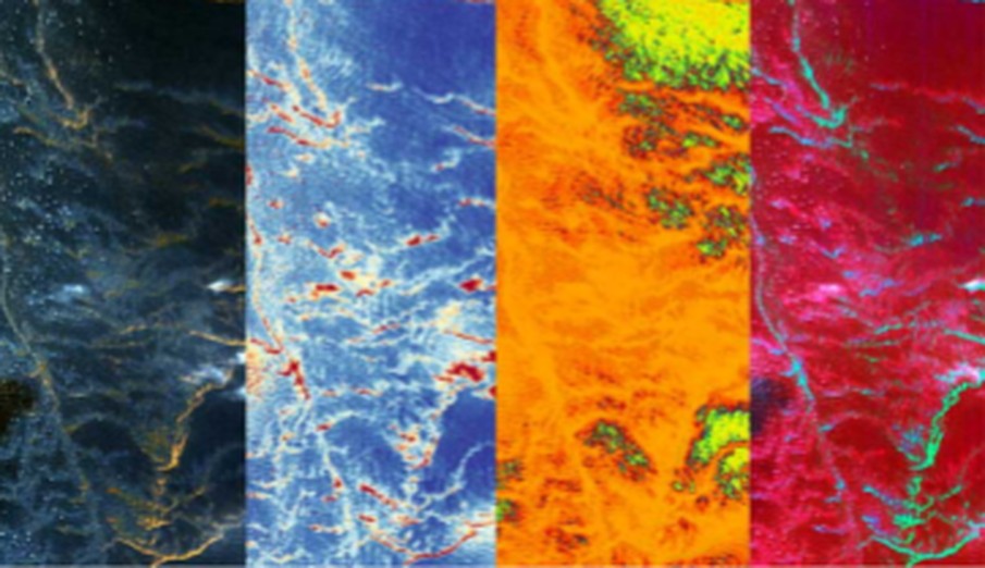 The same image rendered across four spectral ranges.